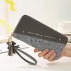 Ladies Wallet Long Zipper Gold Powder Stitching Hit Color Tassel Wild Rivet Mobile Phone Bag CLE