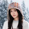 Retro Color blocking Plus Velvet Leeve Hat Japanese Windproof and Warm Hat Women's Outdoor Riding Casual Ear Protection Hat