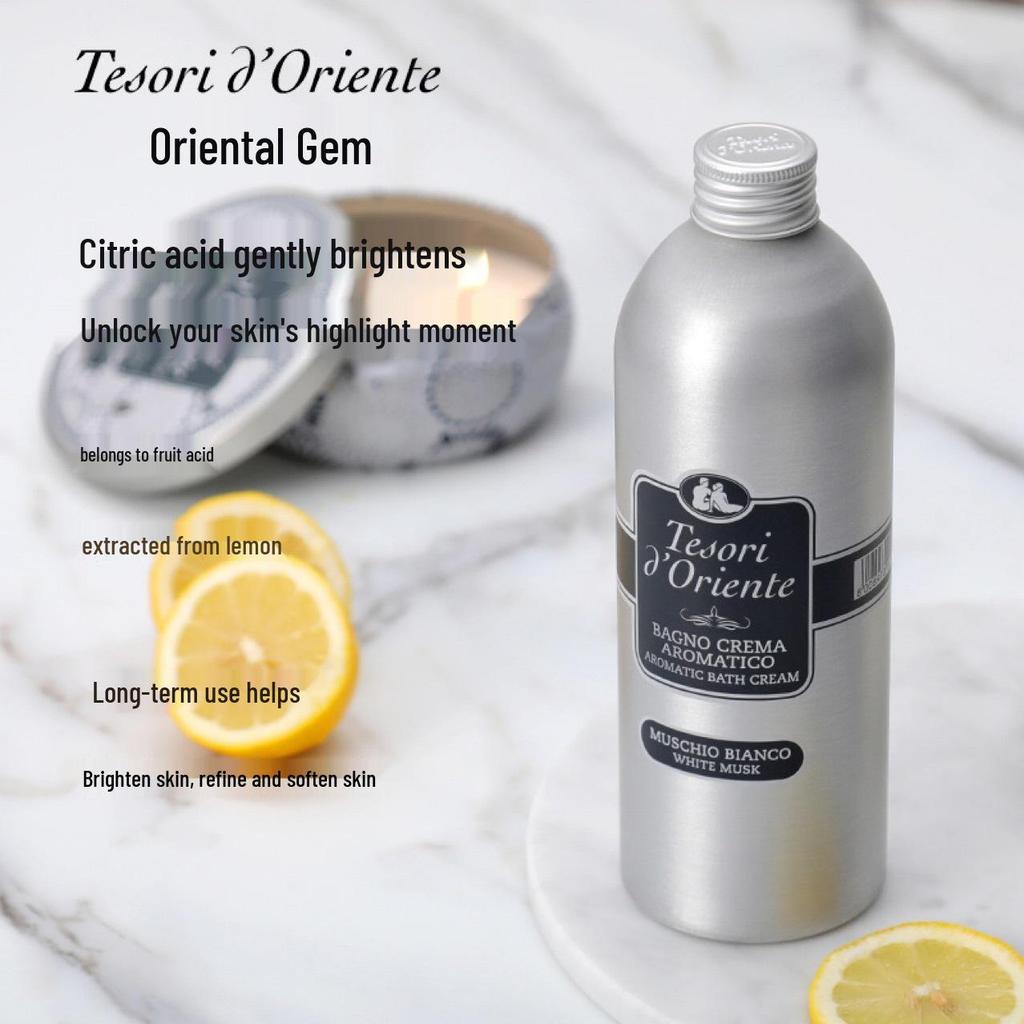 Tesori d'Oriente Lotus Scent Shower Gel - 500ml with Pump, Long-Lasting Fragrance Women's Body Wash.