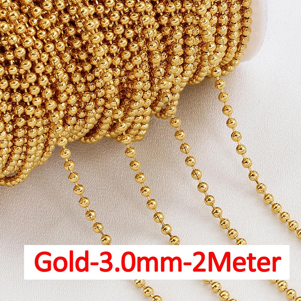 5 Meter 2 Meter Edelstahl Kugelkette Perlenketten für Armband Halskette DIY Schmuckherstellung Zubehör Großhandel