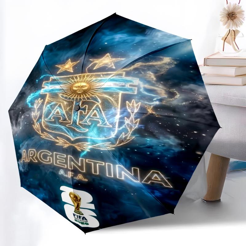 Printed Argentina Football Printed Folding Umbrella,Outdoor,Leisure,And Travel Umbrella,Durable Umbrella Fabric,Birthday And Holiday Gift
