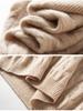 Women's V-Neck Loose Cable Knit Wool Sweater - Winter 2024 Casual Pullover Knitwear
