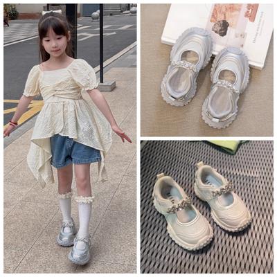 Girls' Breathable Sports Shoes Children's Mary Jane Shoes Lightweight Casual Shoes Fashionable Dad Shoes