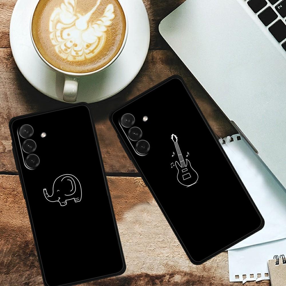 

For Samsung Galaxy A26 5G Line Art Case Anti-Scratch Soft TPU Phone Cover Time