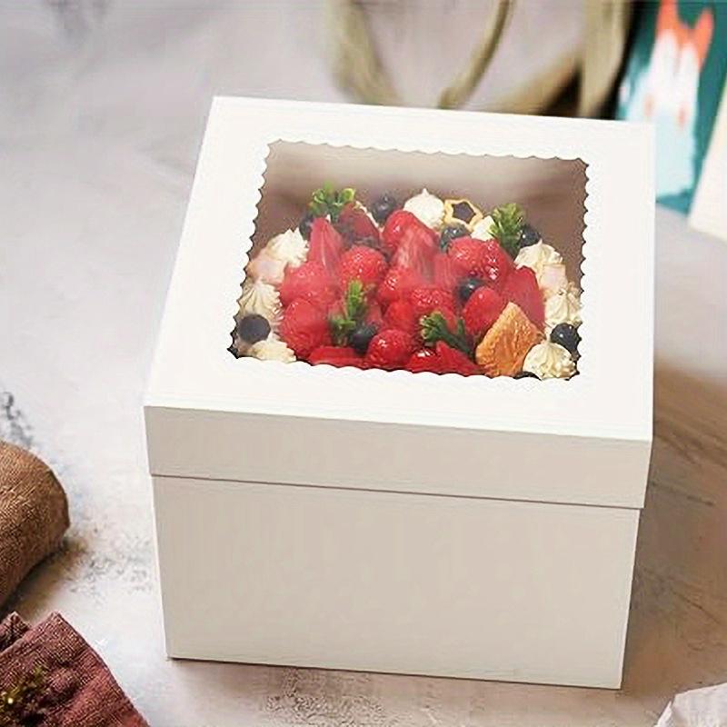 12pcs Cake Boxes 10x10x8 Inch Square Bakery Boxes with Window Pasteles for Cakes Pastries Chocolates Cookies Pie Birthday Party Wedding Easter