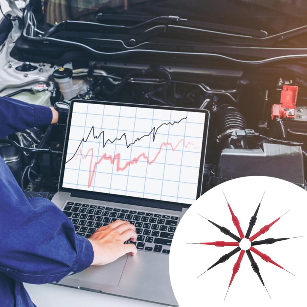 VORCOOL Multimeter Test Tester Replacement for Electrical 10-Piece Probes, 9.45-inch High-Sensitivity Leads, Ultra-Thin Design, Measurement.