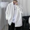 Men Korean Fashion White Long Sleeve Shirts Mens Harajuku Black Oversized Shirt Male Button Up Shirts Blouses 3XL