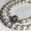 Used Aurora Interference colorLarge Beads Akoya Pearls 8.0-8.5mm Necklace Silver Engraved Pearl Necklace Pearl