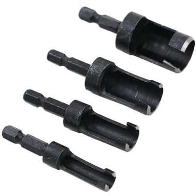 4 Pieces Multifunctional Wood Plug Cutter Drill Bit Set Carbon Steel Woodworking Chamfer Drill Bits 6mm/ 10mm/ 13mm/16mm