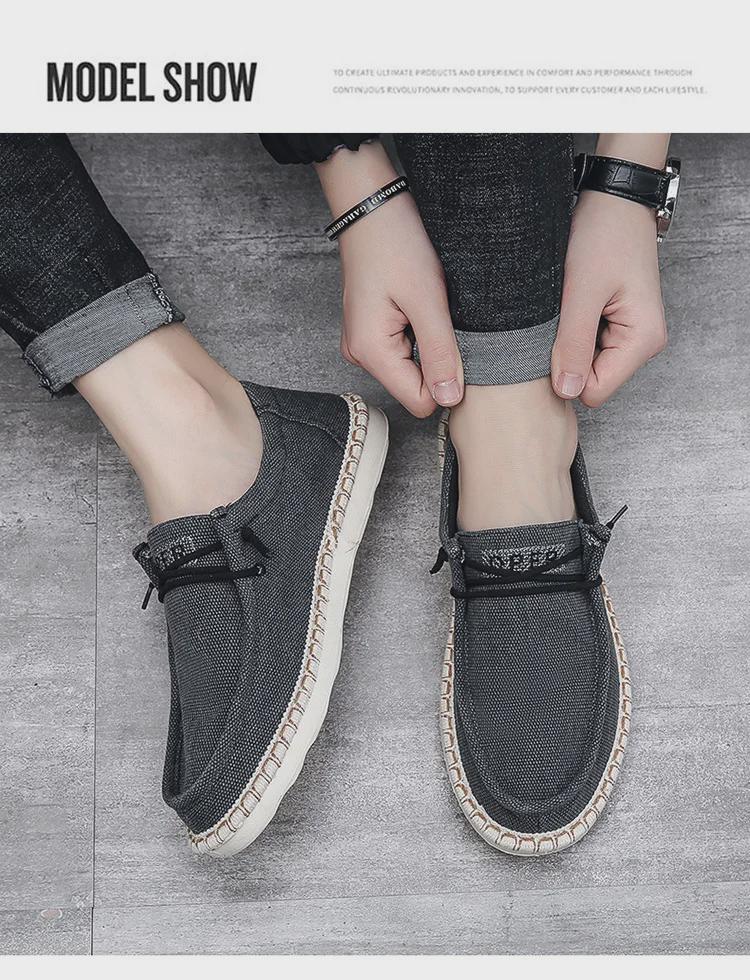 Erkek Retro Kanvas Slip-On Ayakkabılar - Nefes Alabilir Eski Pekin İlkbahar/Yaz 2023 Günlük Ayakkabılar