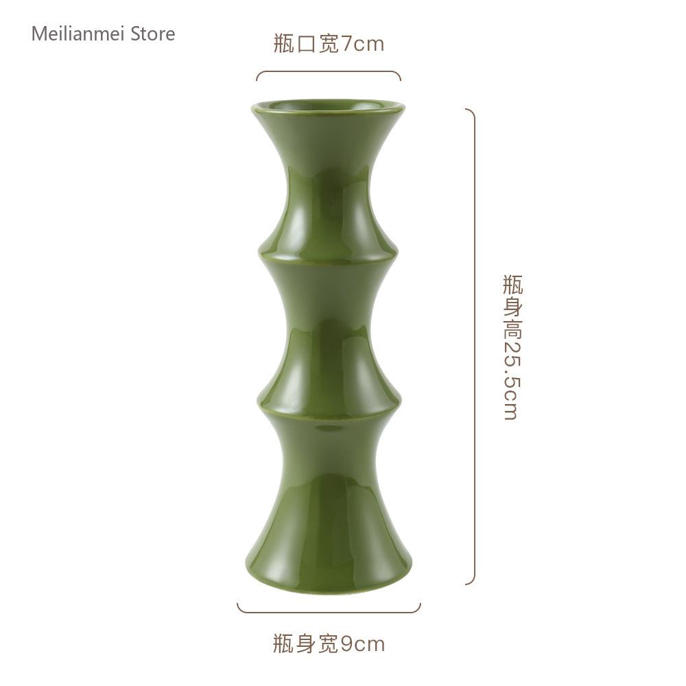 Green Bamboo Ceramic Vase Home Decoration Room Hydroponic Flower Vase Home Decor Joyful Red Vases Flower Arrangement Vases Gift