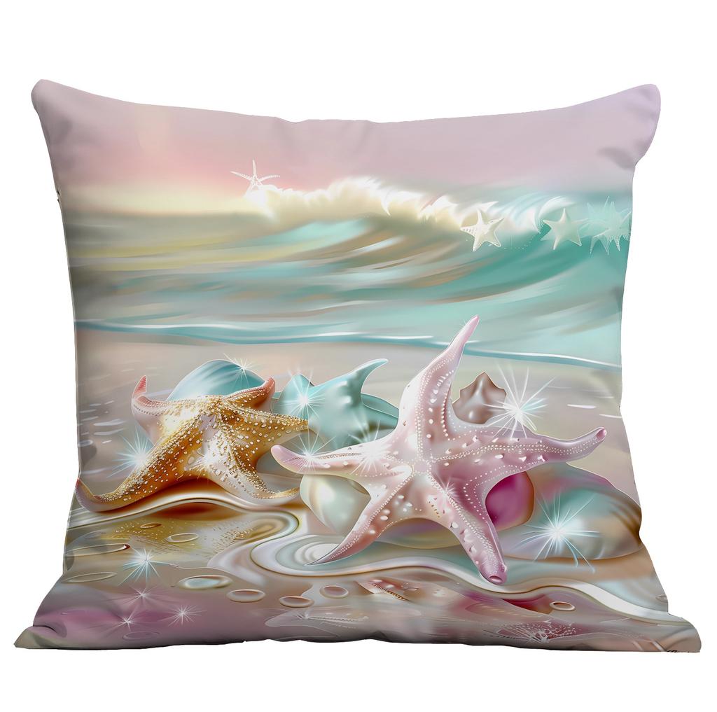 New Beautiful, Romantic and Colorful Beach Pillowcase Marine Life Peripheral Cushion Pillowcase