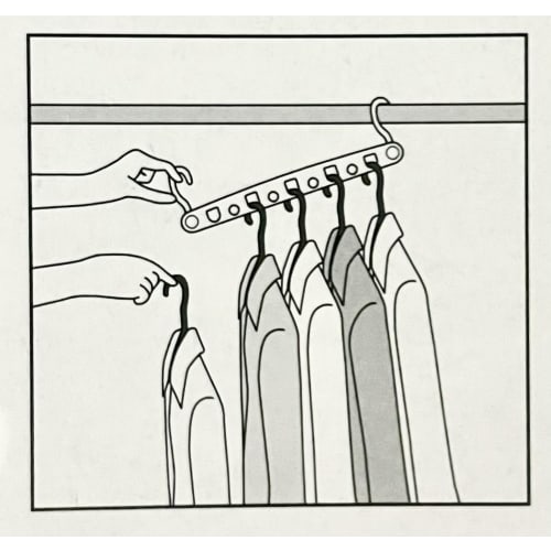 Space-Saving 5-Row Hanger Catch, Vertical and Horizontal Use, Hanger Holder, Prevents Laundry from Flying Away (Set of 2)