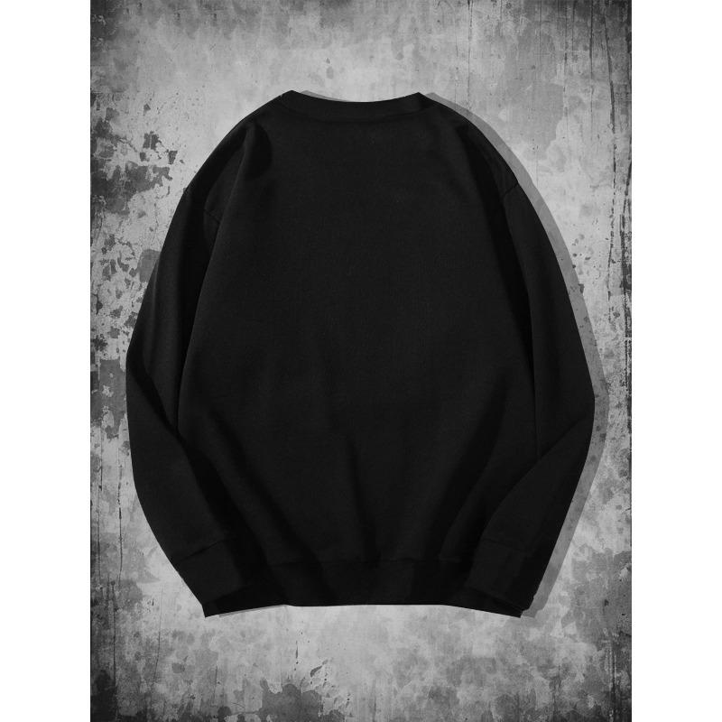 Y2K Graffiti Five-Pointed Star Print Autumn/Winter Men's Casual Sweatshirt