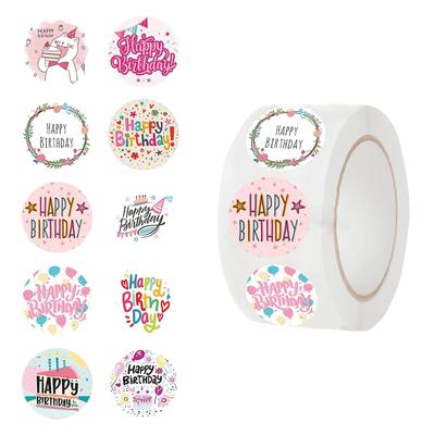 500 Stück Happy Birthday Rollenaufkleber Niedliche Gitarre Ipad Handy Laptop Dekoration Wasserdichte Aufkleber