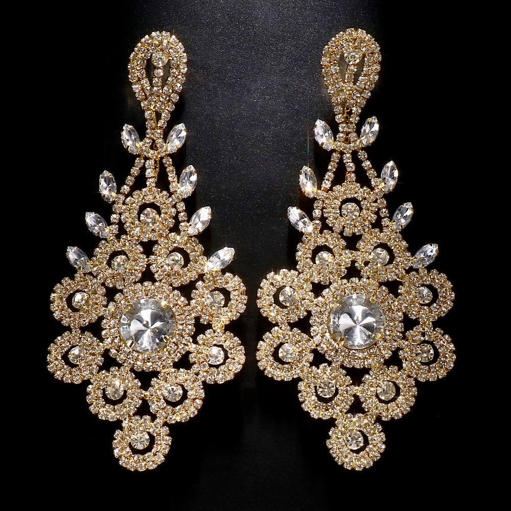 Stonefans Rhinestone neregulāras auskari sievietēm Lieli