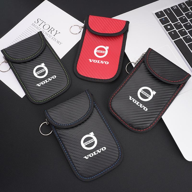 Blz4 Autoschlüssel-Etui Signalblocker-Tasche Auto RFID-Abschirmtasche Anti-Diebstahl-Beutel Für Volvo V60 V40 XC90 XC40 S60 C30 V70 AWD Olestar