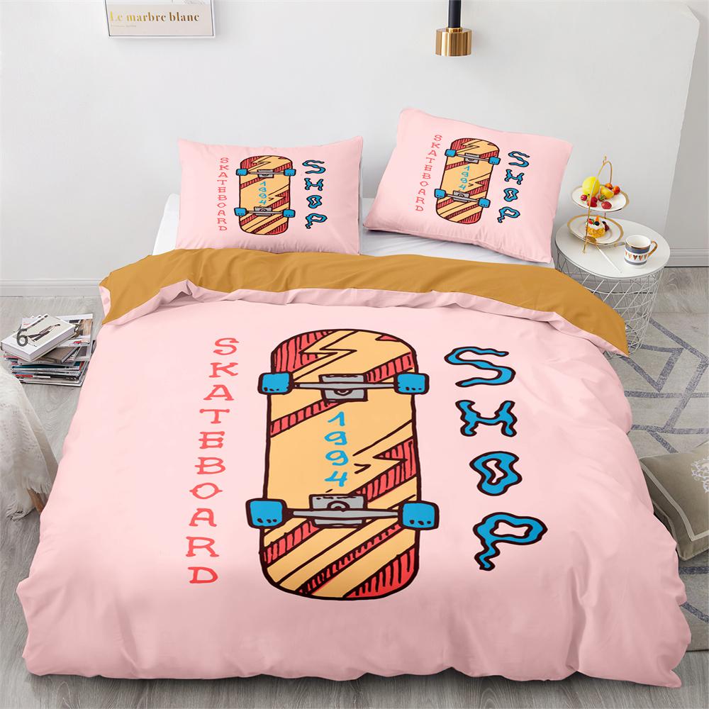 Skateboard Bedding Set Full Size 3D Santa Claus Polyester Duvet Cover Skateboard Comforter Cover Hip Hop Style King Twin Size