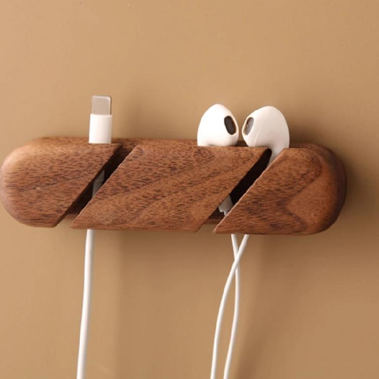 Wood Cable Management Clips Adhesive MultiSlot Organizers for Desk Home Office Auto Slimly Cable Organizers Wire Holders