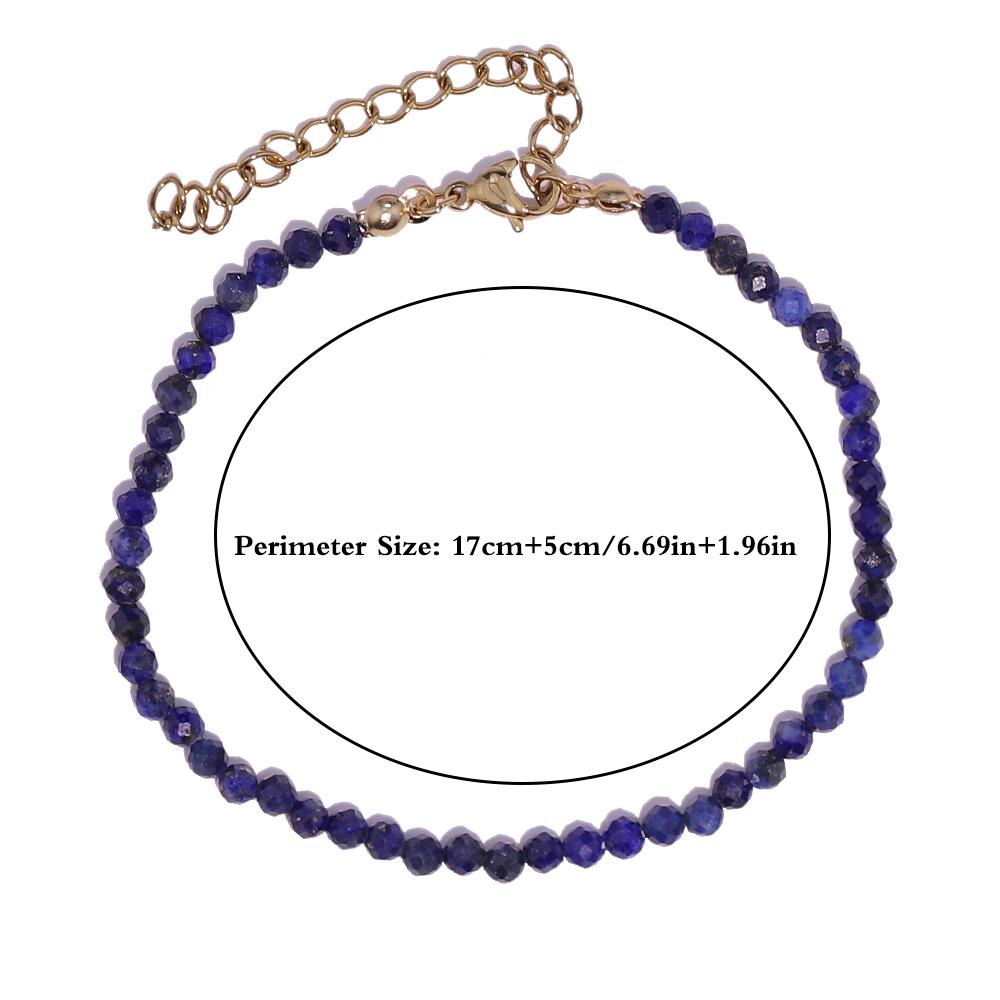 1pcs Hot-selling Natural Stone Crystal Lapis Lazuli Faceted Single-layer Beaded Bracelet