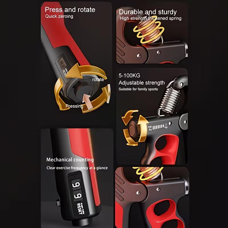 5-100KG Grip Strength Trainer Mechanical counting Wrist Expander Fitness Gym Training Hand Gripper Adjustable Resistance Hand Gripper