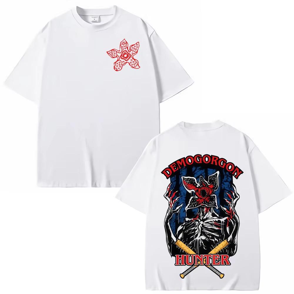 2026 Eddie Munson Demogorgon Hunter 100cotton Mens Shirt Gothic Graphic Summer Short Sleeve Oversized Women Fashion