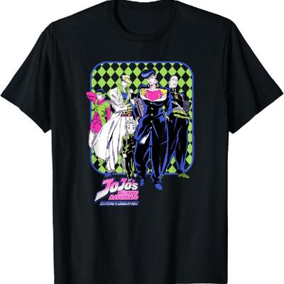 JoJo's Bizarre Adventure Josuke i Przyjaciele Neonowe Anime T-Shirt