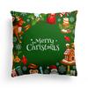Christmas Cartoon Print Pattern Cushion Cover Home Living Room Sofa Decoration Square Polyester Throw Pillow Cover 45x45cm