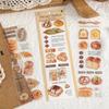 3 Sheets/pack Bread Ice Cream And Coffee Stickers Yummy Food Transparent PET Stickers for Scrapbooking Embellishments
