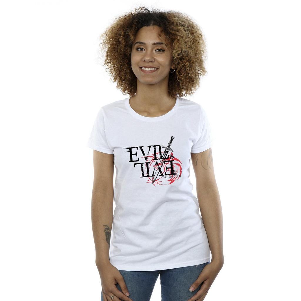 Netflix Womens/Ladies The Witcher Evil Is Evil Cotton T-Shirt