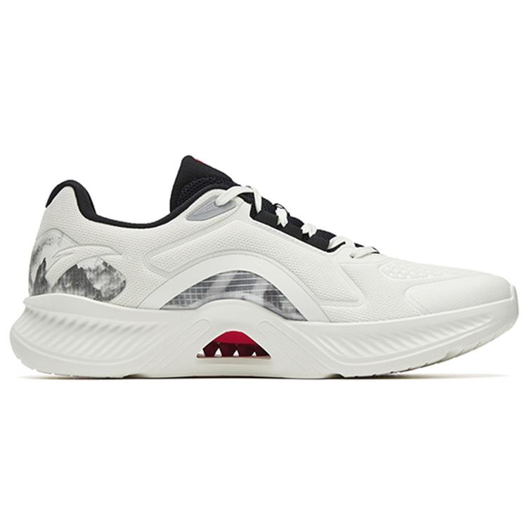 New Anta Cushioning Breathable Wear Resistant Slip Resistant Low Top Training Shoes Men's White Black 112247789-5
