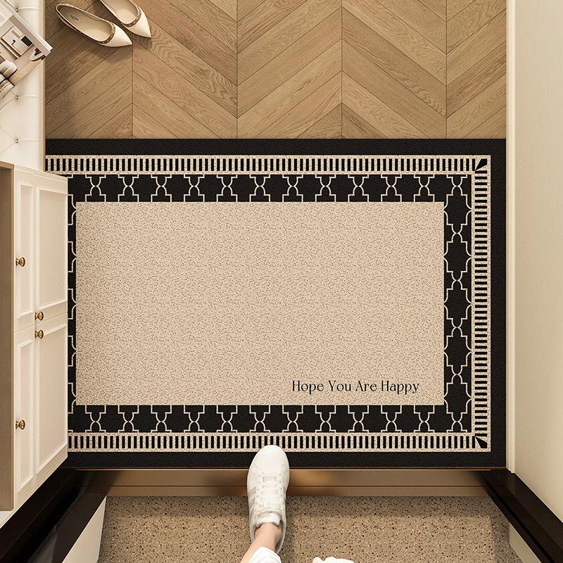 Door Floor Mat American Retro Door Foot Mat, Door Outer Silk Ring Non-Slip Carpet, Scraping Mud And Rubbing Soil Can Be Cut