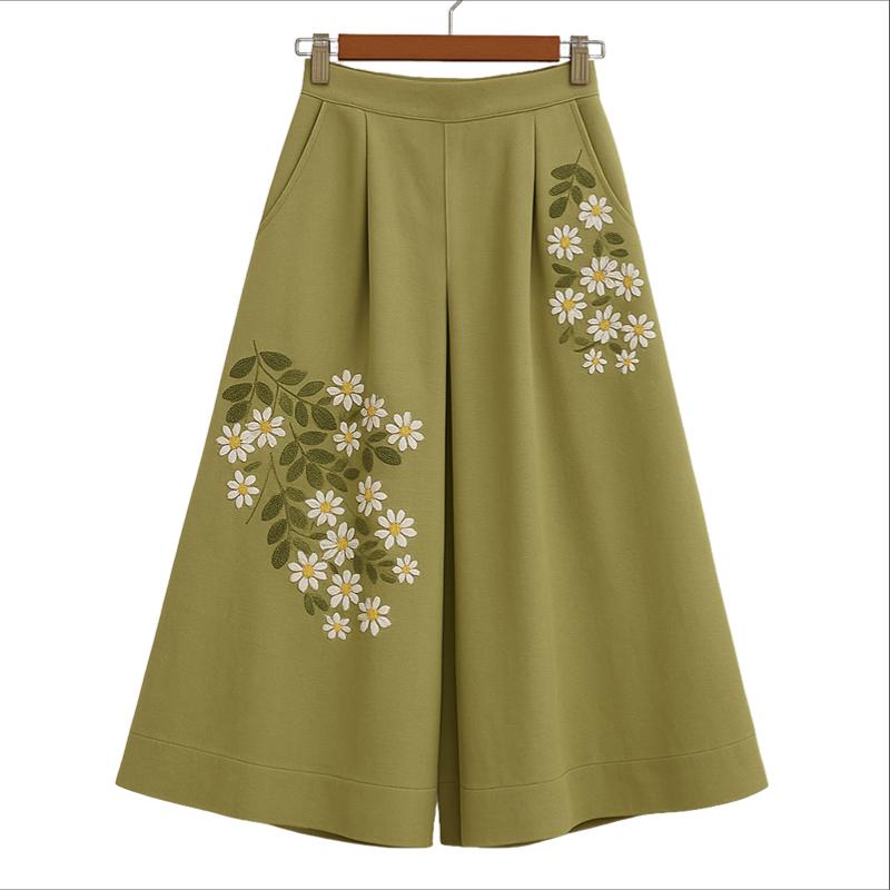 ZANZEA Pantalones casuales sueltos anchos recortados con estampado floral para mujer