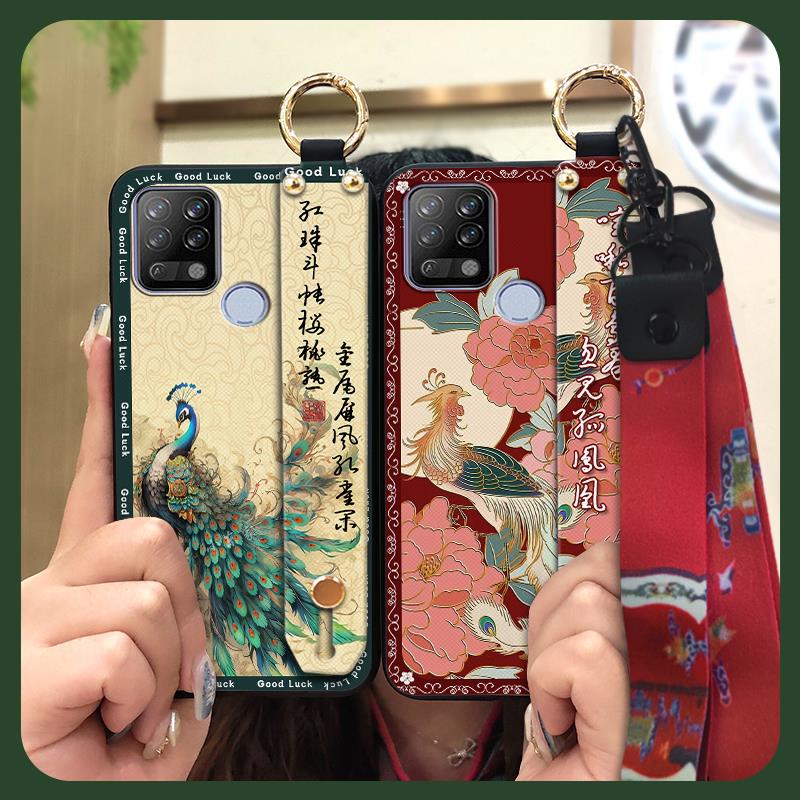 Fashion Back Cover Phone Case For Tecno Pova/LD7 Waterproof Dirt-resistant Anti-knock Silicone Shockproof Wrist Strap