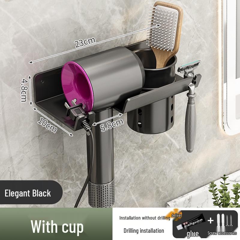 Cross-border Bathroom Multi-functional Hair Dryer and Toiletries Rack