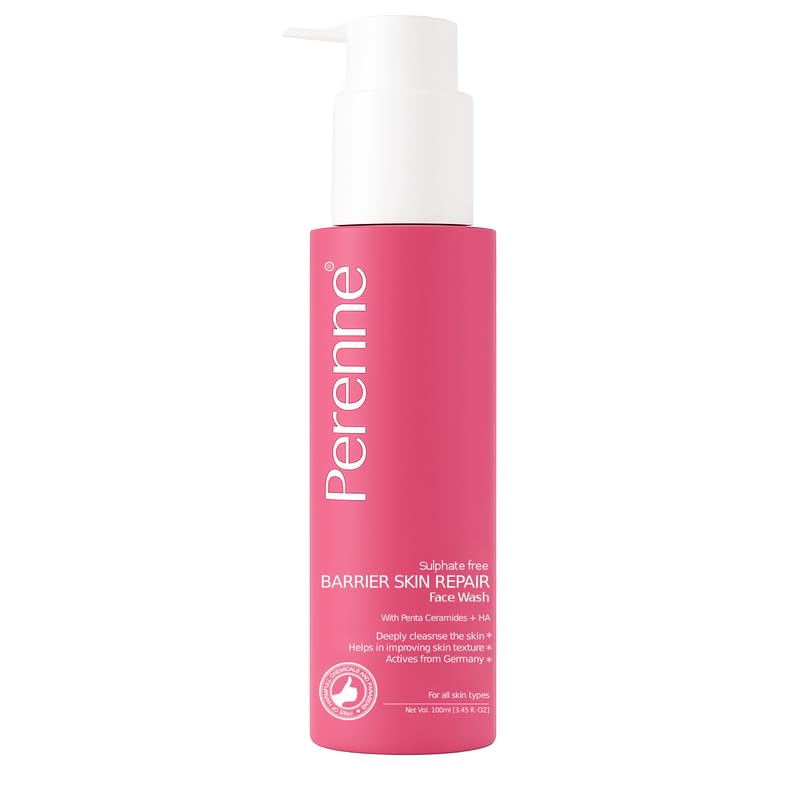 Perenne Sulphate Free Barrier Skin Repair Face Wash With 5 Essential Ceramides & Hyaluronic Acid | Dermatologically tested | Gentle for All Skin Ty