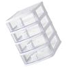 Drawer Organizer 4 Tier Cute Bear Handle Stackable Transparent Look Desktop Storage Box for