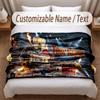 Music General Theme Soft Blanket Personalized Custom Name Text Print Warm Blanket Home Sofa Bedroom Decor