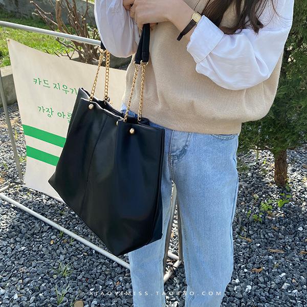 

Женская сумка Женская сумка через плечо Niche Design High Sense из мягкой кожи с цепочкой для поездок на работу Летняя сумка чёрный