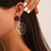 Environmentally Friendly Stud Earrings, Fresh Mori Floral Pattern Transparent Acrylic Geometric Earrings