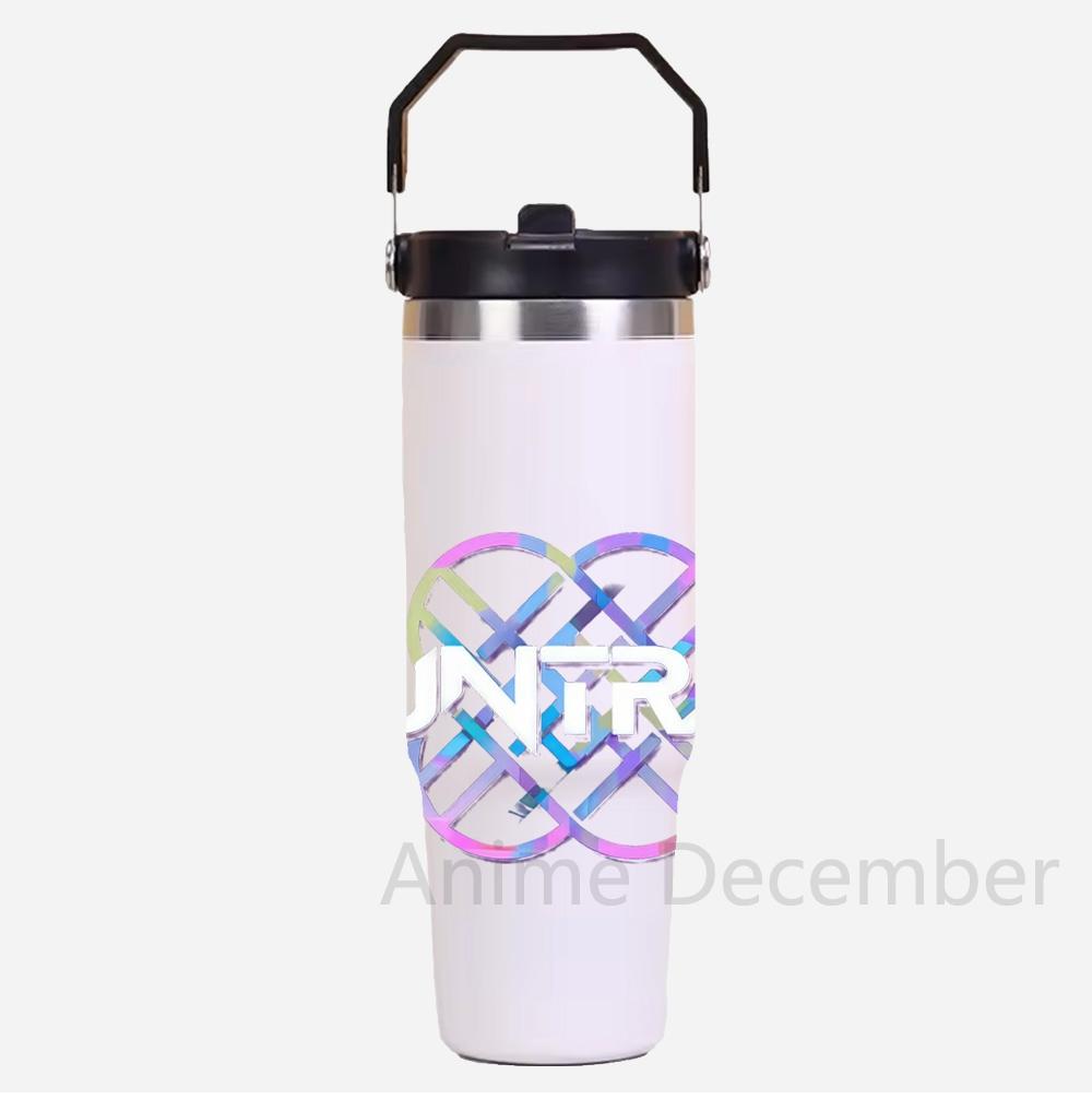 30oz Anime Kpop Car Stainless Steel Water Cup K-Pop Demon Hunters Toy Girl Group Rumi Zoey Mira Figures Cartoon-Printed Gift