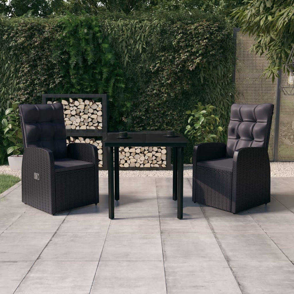 Ensemble à manger de jardin avec coussins 3 pcs