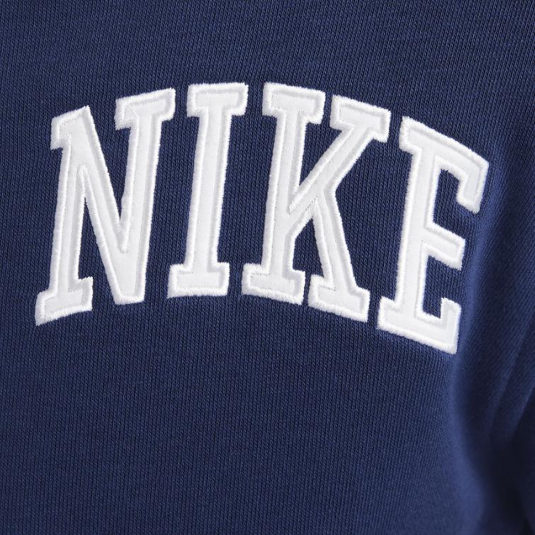 Nike Sportswear Club Comfortable Breathable Long Sleeve Sweatshirt Kids Tops Midnight-Navy White HJ3144-410