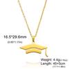 Cazador Graduate Hat Pendant Necklaces for Women Men Student Graduation Gift 2026 Stainless Steel Bachelor Cap Necklace Jewelry