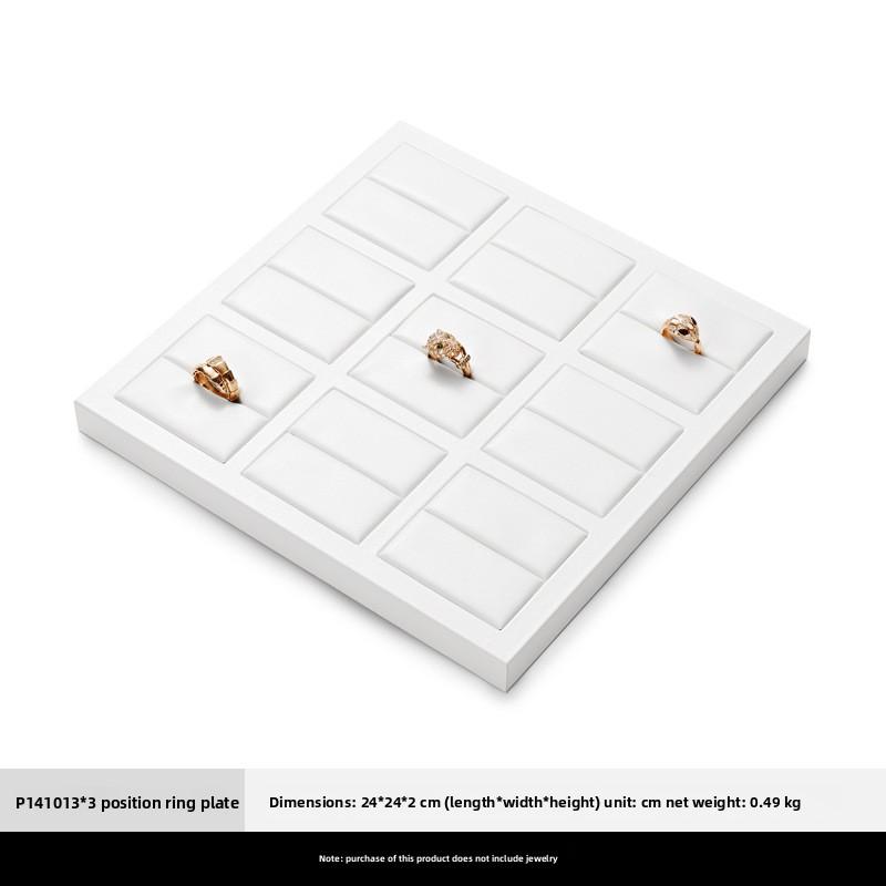

Light Luxury Jewelry Display Stand High-End Leather Ring Necklace Earring Display Tray for Boutique