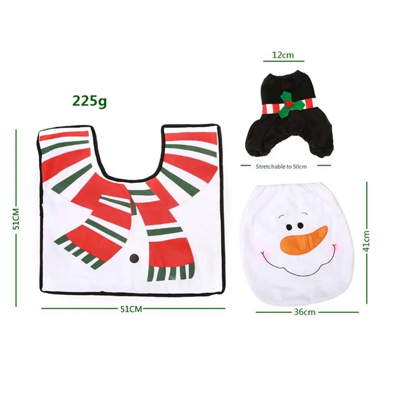 Toilet Seat Cover Decorations Christmas Bathroom Decor Includes Toilet Seat Cover, Rugs, Tank Cover