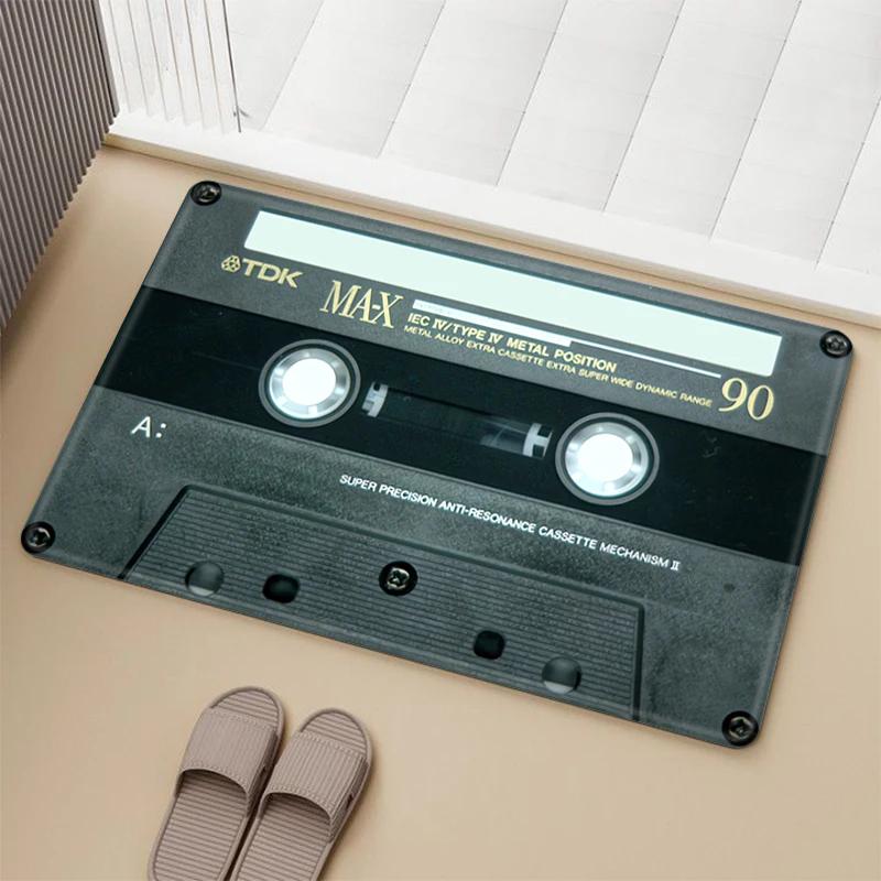 Vintage Cassette Music Tape Mat for Hallway Prayer Rug Carpets Living Room Carpet Rugs Doormat Entrance Door Home Bath Foot Mats