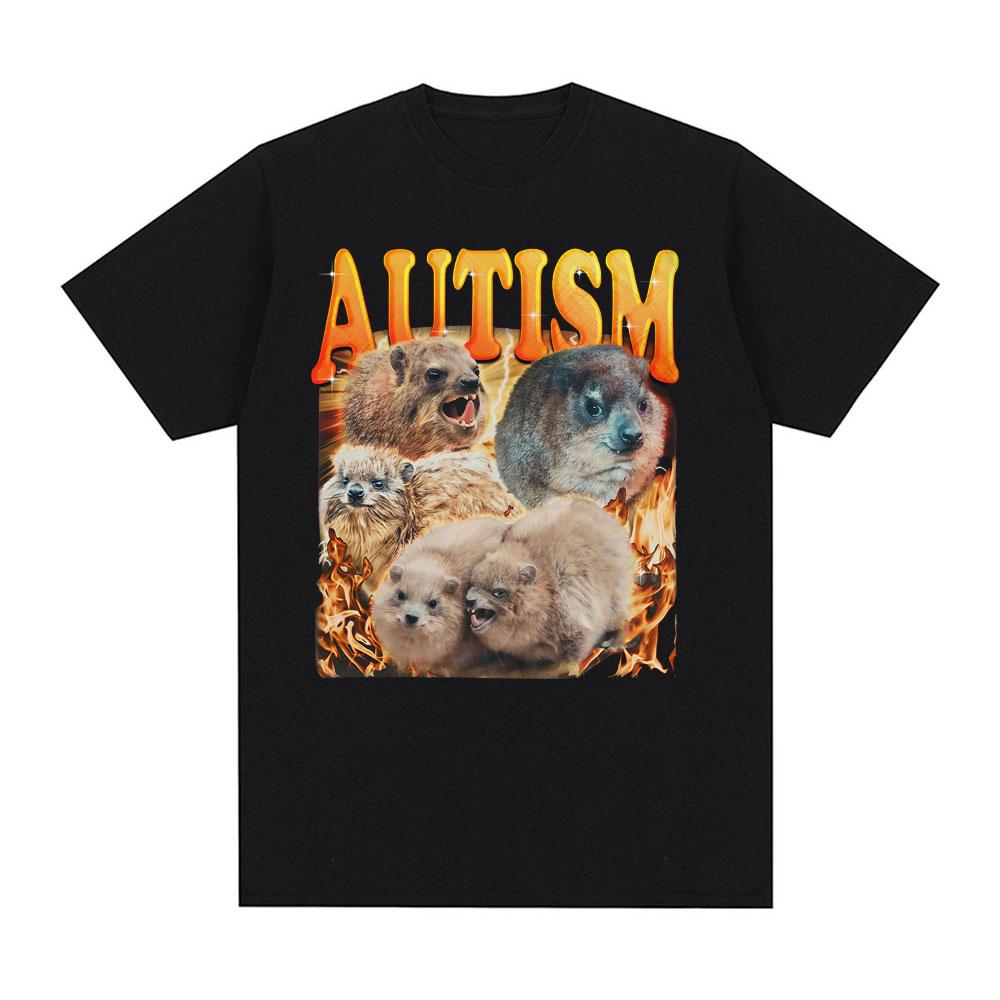 

2025 Забавная футболка Аутизм Неуравновешенный Забавный Даман Рок Мем Графические футболки Хлопковая одежда Новый стиль Модная футболка Горячая распродажа Одежда 3XL