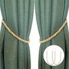 4Pack Elegant Boho Style Cotton Rope Curtain Tiebacks Soft Hand Woven Decorative Holdbacks for Home or Office Drapes