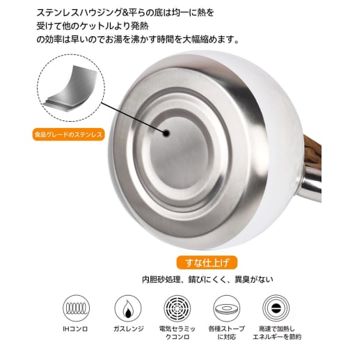 TeamSky Whistling Kettle, 2.8L Wide-Mouth, Large Capacity, 304 Stainless Steel, Non-Slip, Induction Compatible, Stylish, for Home Use, Kitchen Utensil